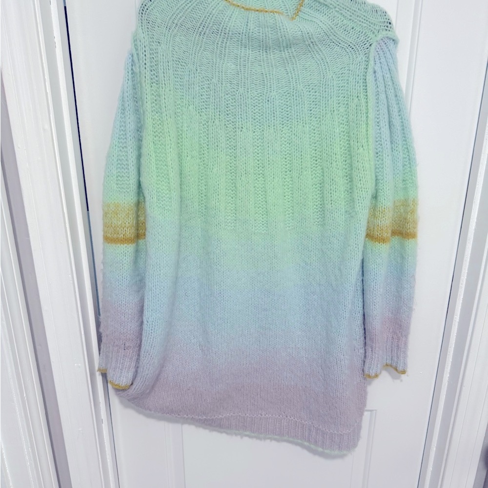 NWOTAnthropologie Multicolor Gradient OVERSIZED  Turtleneck Sweater
